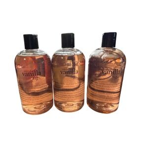 Philosophy Sweet Vanilla Fig 3-in-1 Shower Gel Set of 3 16oz Pink Liquid